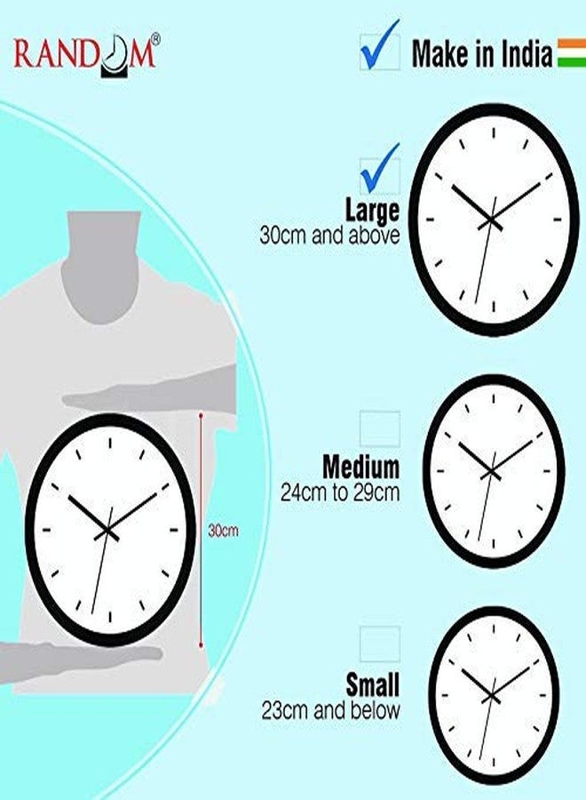 راندم ساعات حائط بلاستيكية وزجاجية مزخرفة عشوائية مقاس 12 بوصة للمنزل، غرفة المعيشة، الردهة، المطبخ، ساعة حائط أنيقة تناظرية بلاستيكية - Image 2